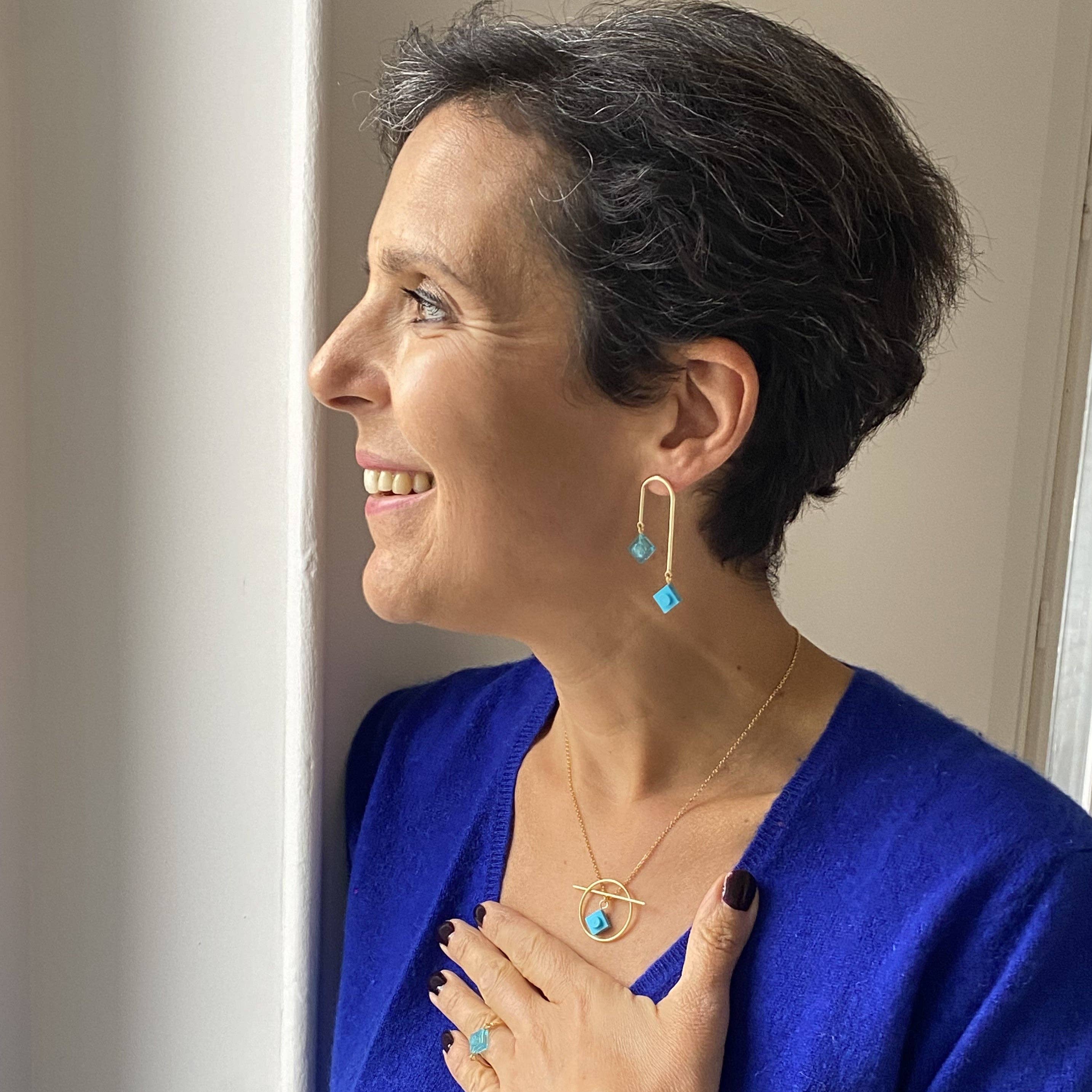 Brique d'Oreille - Wholesale Pendant/Charm Necklace - Geometric necklace with a Lego brick - Les Astucieuses14