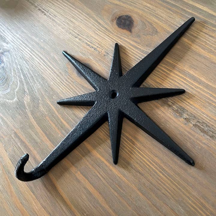 Zeckos - Wholesale Wall Hook - Set of 3 Cast Iron Atomic Starburst Wall Hooks