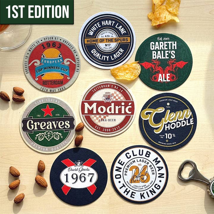 Half Time Club - Wholesale Coasters - Tottenham Hotspur Beer Mats (8-Pack)