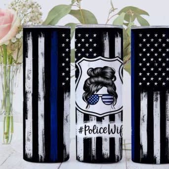 Police wife tumbler for wholesale by KTD DESIGNS