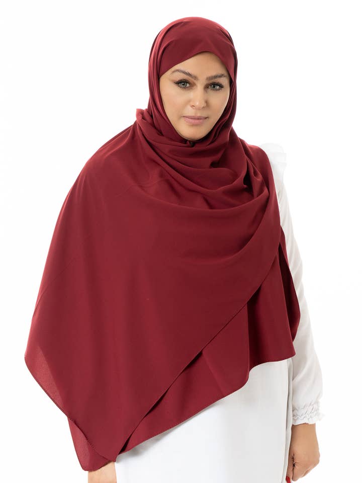 Medina Silk Hijab ME 010 Bossa Nova Red for wholesale by Sultana.R