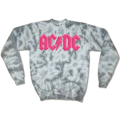 Pink Logo Tie Dyed Youth Crew Neck Crew Neck Fleece Sweatshirt for wholesale by Rockabilia