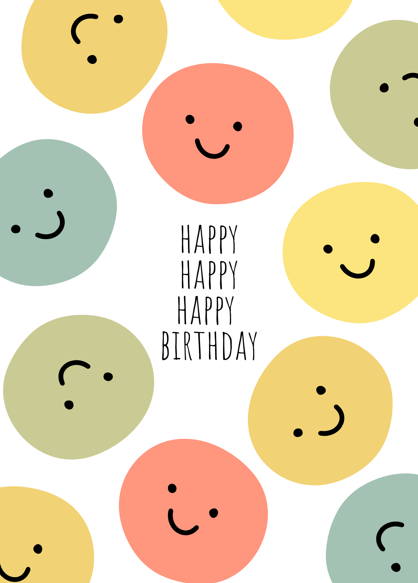 JoeyPrints – Engroshandel Fødselsdagskort – Børnefødselsdagskort | Glad Smiley | Minimalistisk Design1