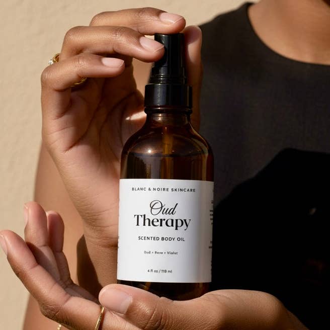 Oud Therapy Body Oil for wholesale by Blanc and Noire Skincare wholesale