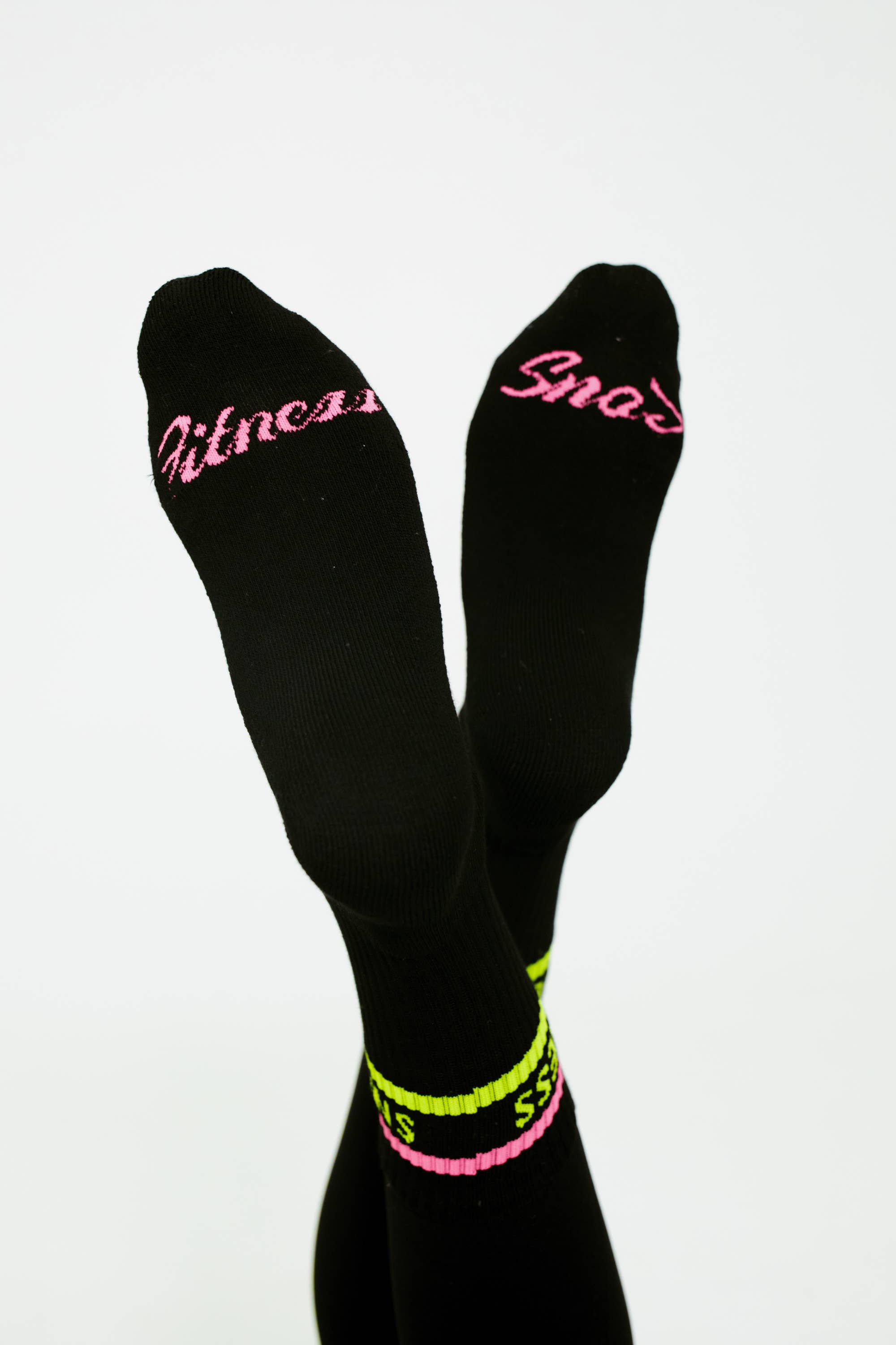 Fitness Snob - Wholesale Socks - Women's - Fitness Snob Black Athletic Crew Socks1