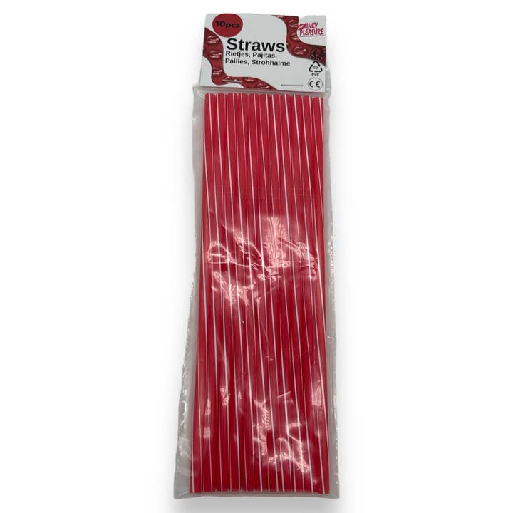 Kinky Pleasure - Wholesale Drinking straw - Kinky Pleasure - PK007 - Straws PVC Red - 230x6mm - 10-Pack1