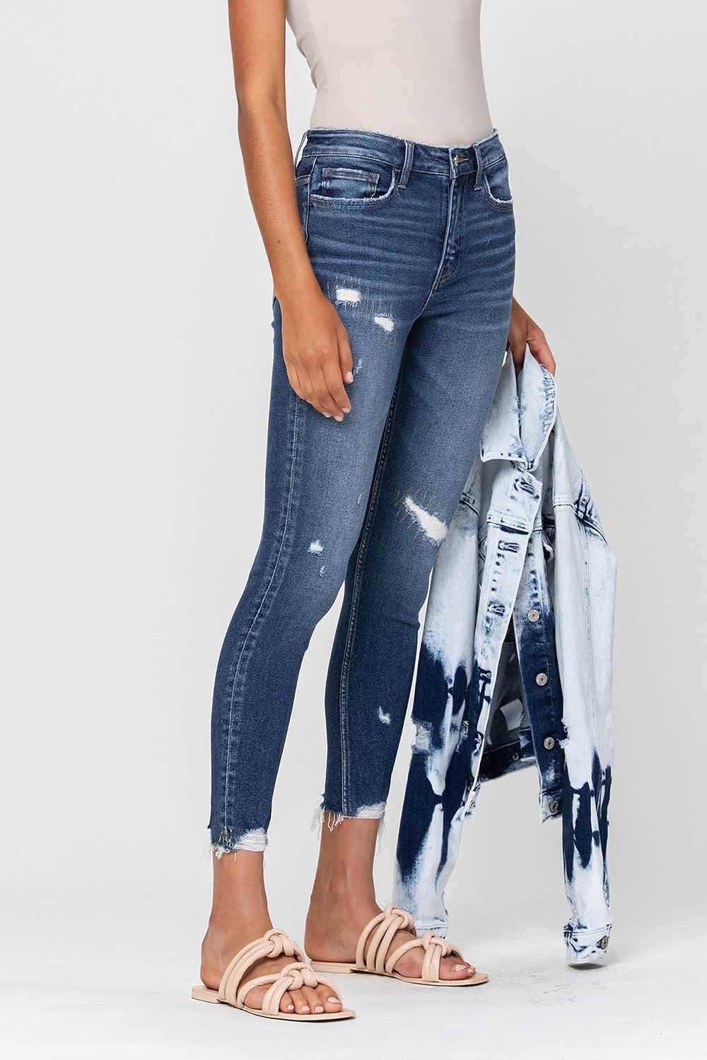 Second Wind CLASSIC TIE DYE CROPPED DENIM JACKET  V2297J for wholesale on Faire10