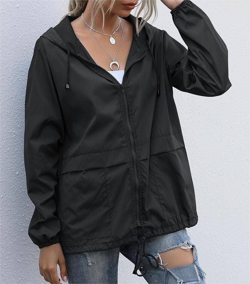 Rosa Clothing - Wholesale Jacket - Women's - Zip waterproof raincoat lightweight hoodie jacket15