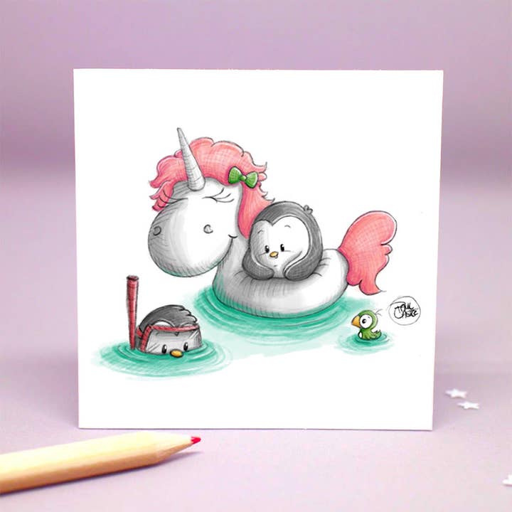 Paul Castle Studio - Wholesale Art Print - Beach Day Pengrooms - Art Print