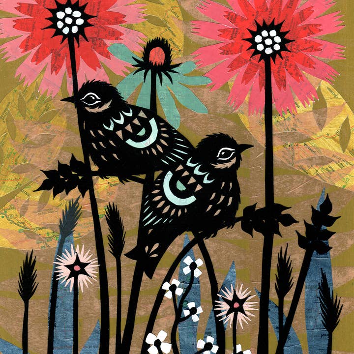 Immutable Joy - Stampa artistica su carta tagliata, 20,3 x 25,4 cm per la vendita all'ingrosso da parte di Rural Pearl: Cut Paper Art by Angie Pickman