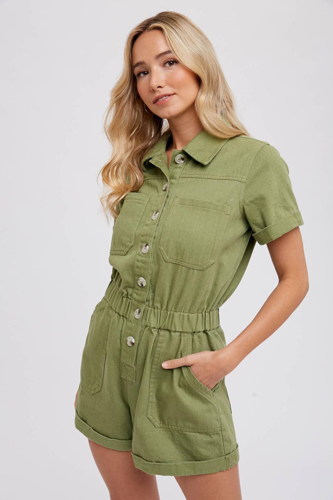 Bluivy - Wholesale Romper - Women's - BUTTON FRONT COTTON ROMPER4