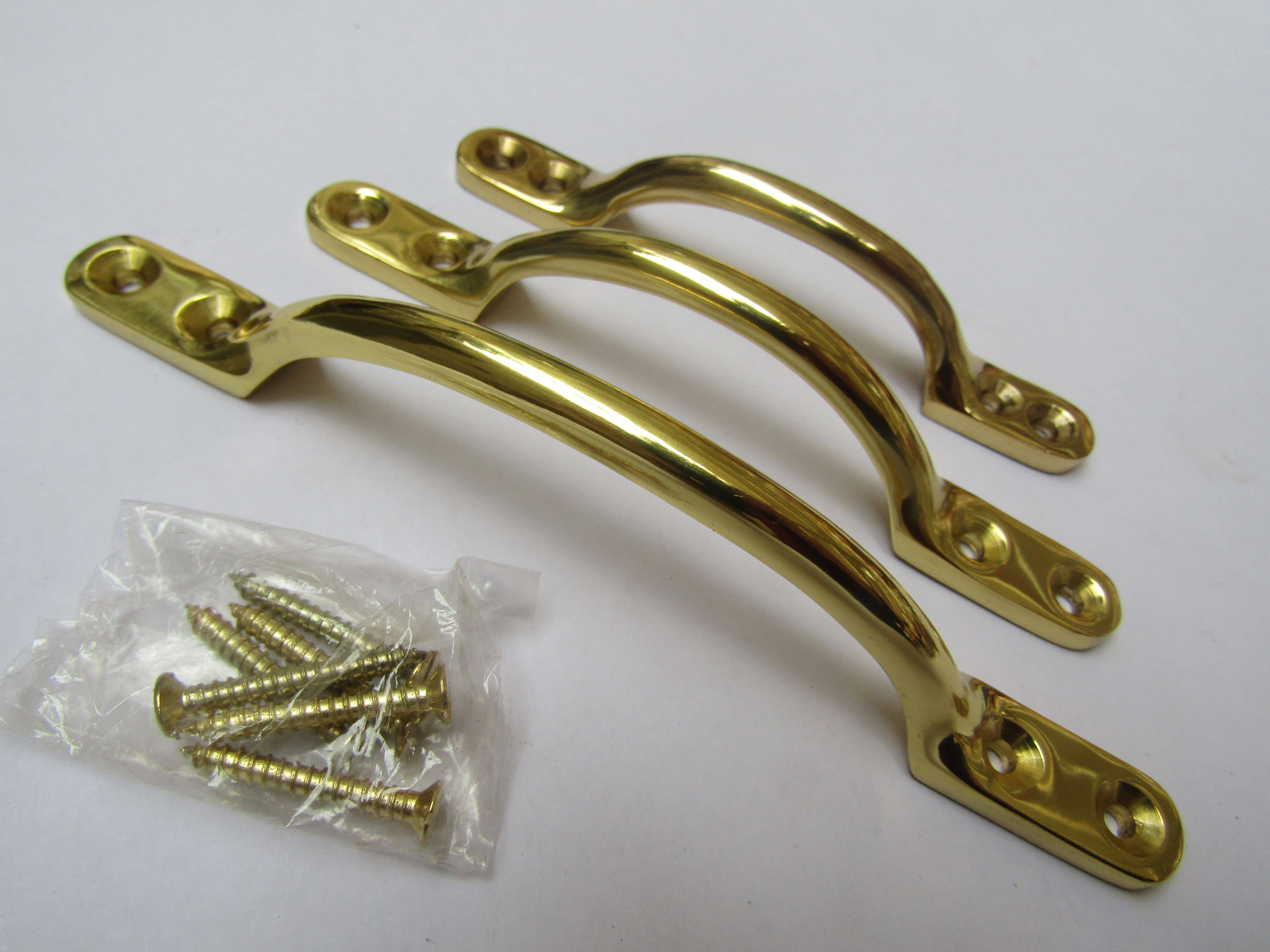 IronmongeryWorld – wholesale Knob/pull – Sash Cabinet Pull Handle Polished Brass 6"0