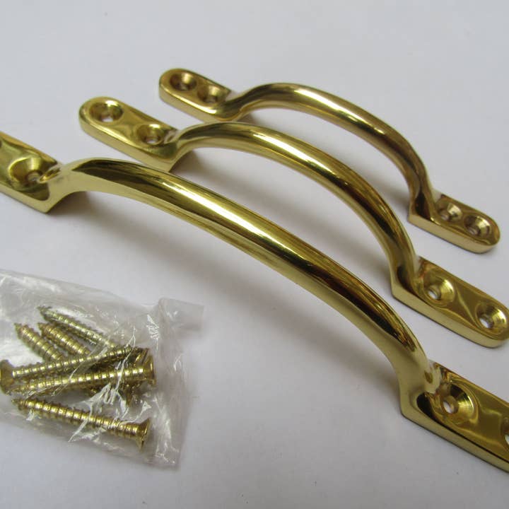 Sash Cabinet Pull Handle Polished Brass 4" for wholesale by IronmongeryWorld