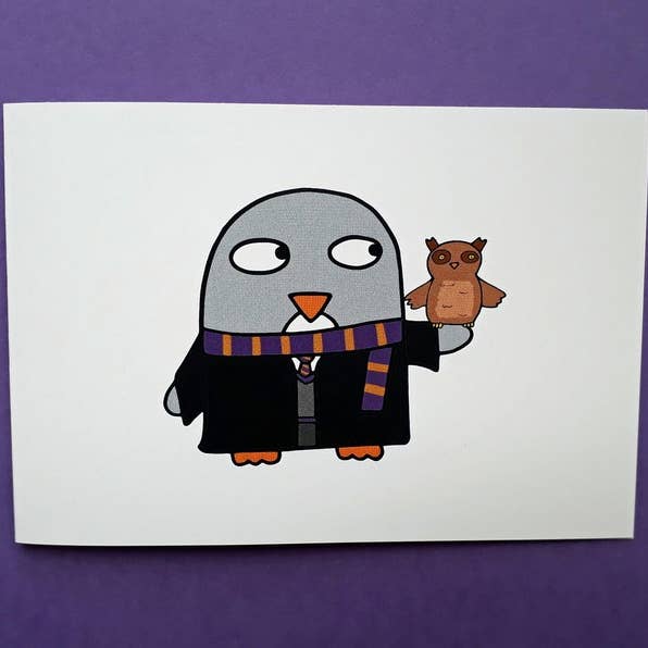 Wizard With Owl Card for wholesale by Penguin Parade