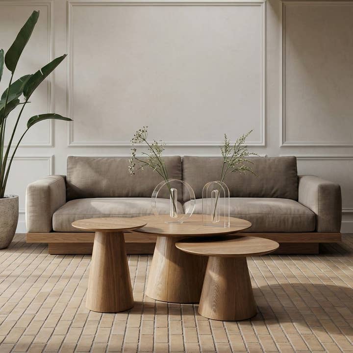 Furnhouse – Mesa de café por atacado – Mesa de Centro Redonda Tango ø80x45 cm - Carvalho Natural1