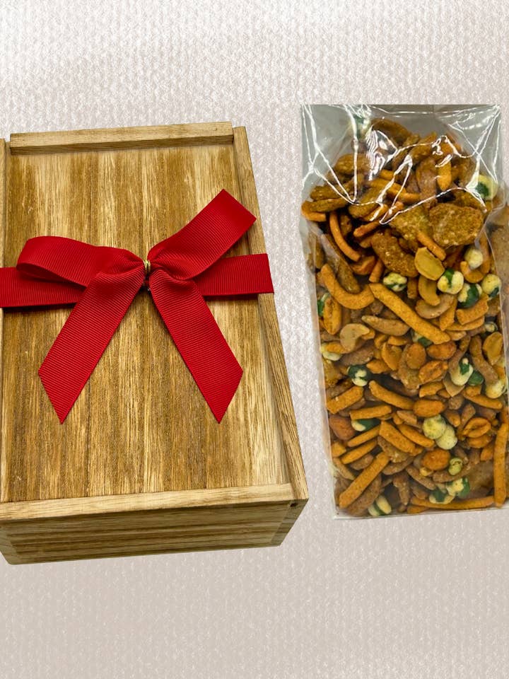 Tap Room Mix 1 Lb in Wooden Gift Box for wholesale by Sugar Plum Chocolates