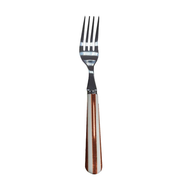 Opjet Paris - Wholesale Table Fork - Stainless steel mocha stripe Paul fork