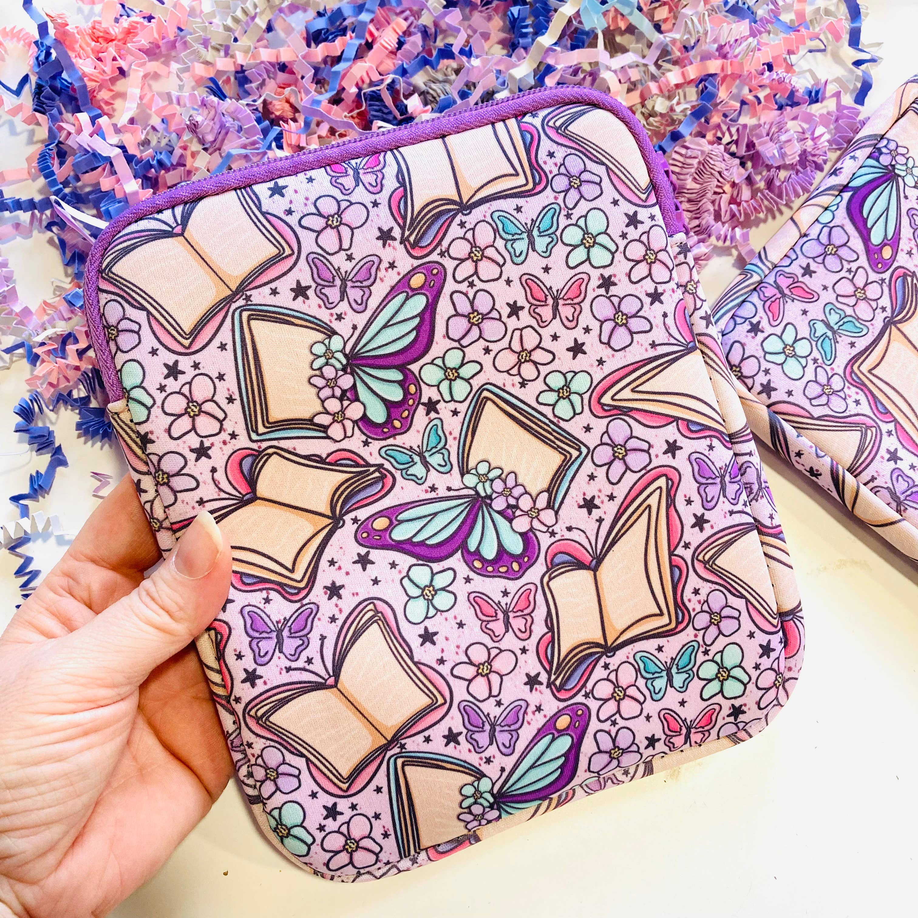 Chapter & Ink - Wholesale Book Cover - Butterfly Books Floral Kindle E-Reader Sleeve1