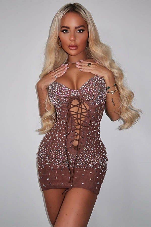 Aria Romance - Wholesale Dress - Women's - Metallic Strap Sleeveless Dress2