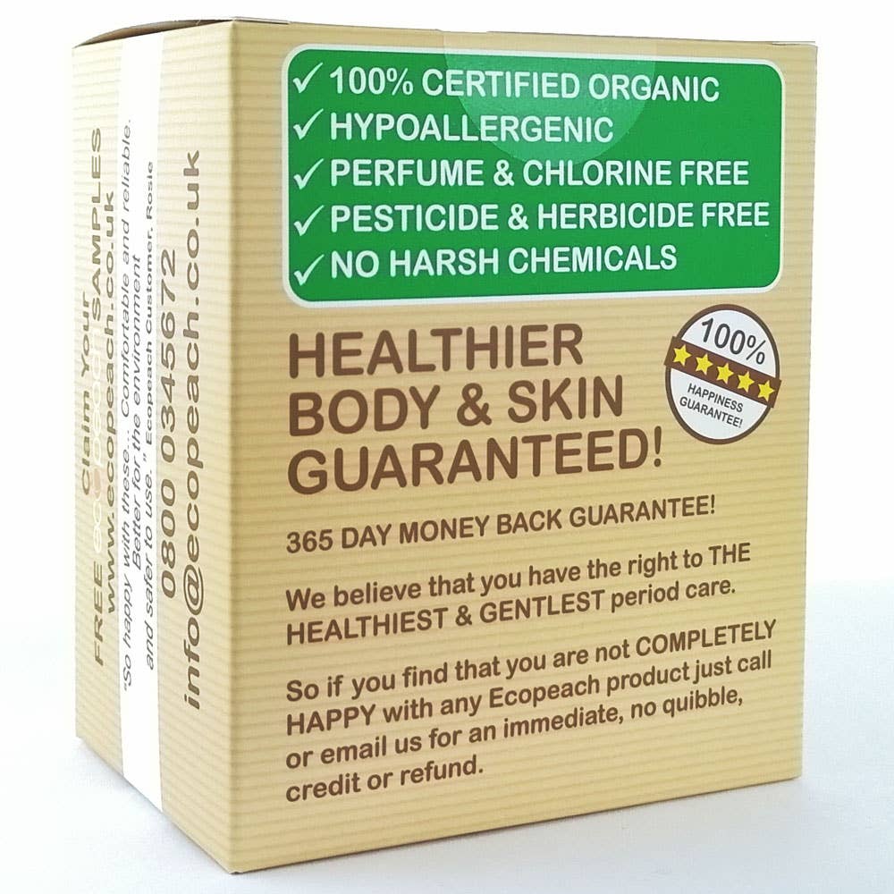 Beaming Baby – wholesale Menstrual pad/liner – Ecopeach Organic Cotton Night Time Pads (10 pads)1