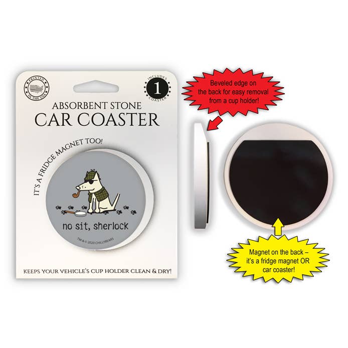 Não, sente-se, Sherlock de Teddy the Dog. Coaster por atacado de SJT Enterprises, Inc.