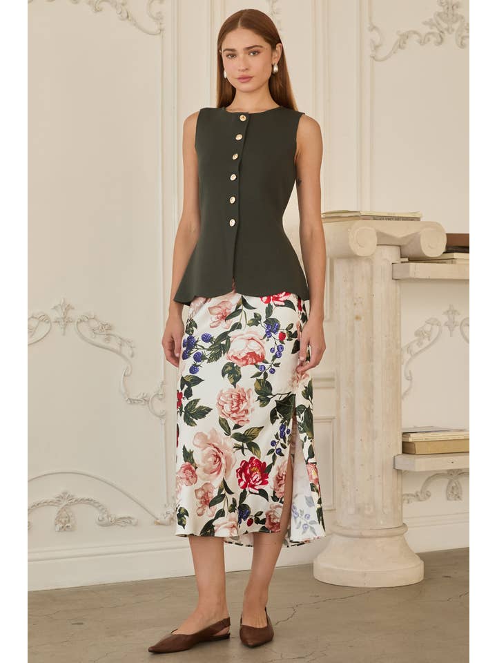 SKIES ARE BLUE - Wholesale Knit Top - Women's - Sleeveless Sweater Knit Peplum Top5