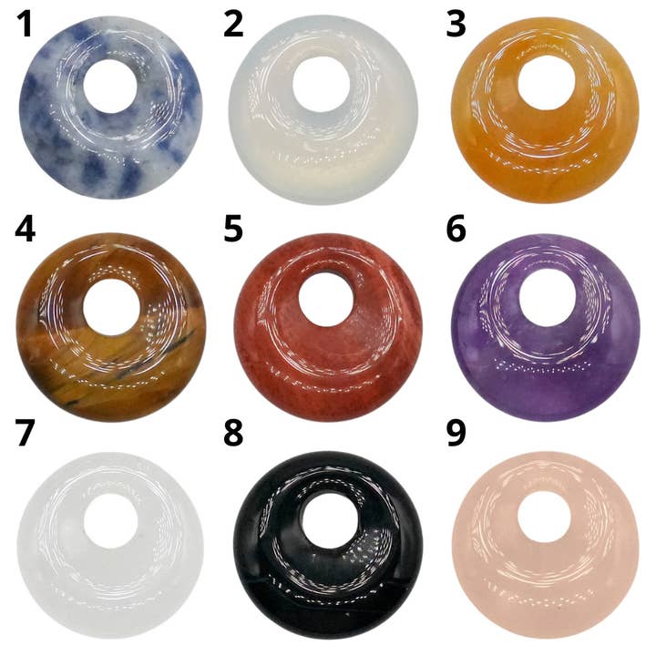 Foliesbijoux - Wholesale Spiritual Stone/Crystal - Set of 10 donuts — 5 mm hole (19 stones available)3