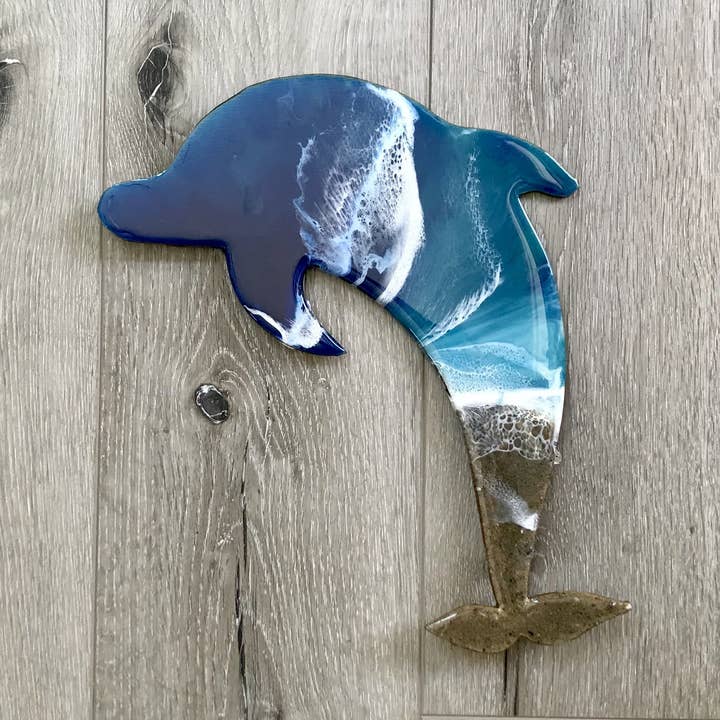 Arte de pared de resina Dolphin Beach para venta al por mayor de WLB Designs