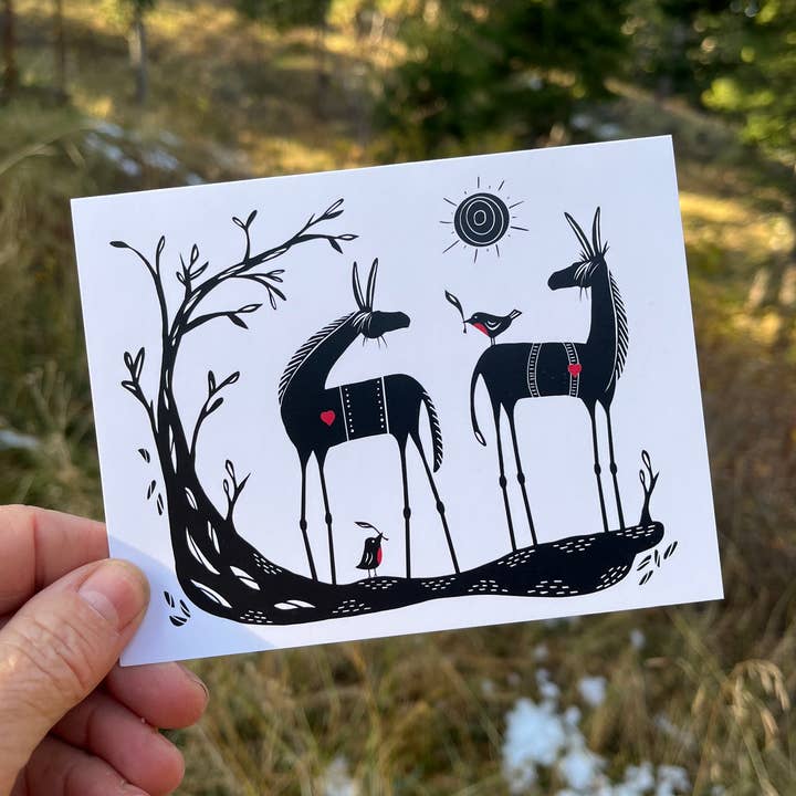 Carte-notes « Donkey Love 2 » (paquet de 6) pour la vente par Laughing Mule Press