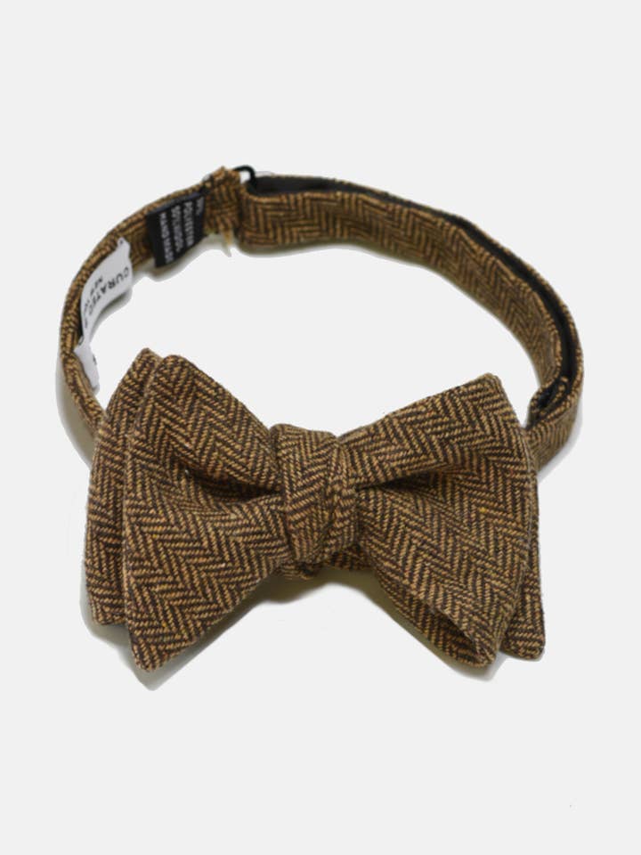 Brown Herringbone Bow Tie for wholesale by Curated Basics