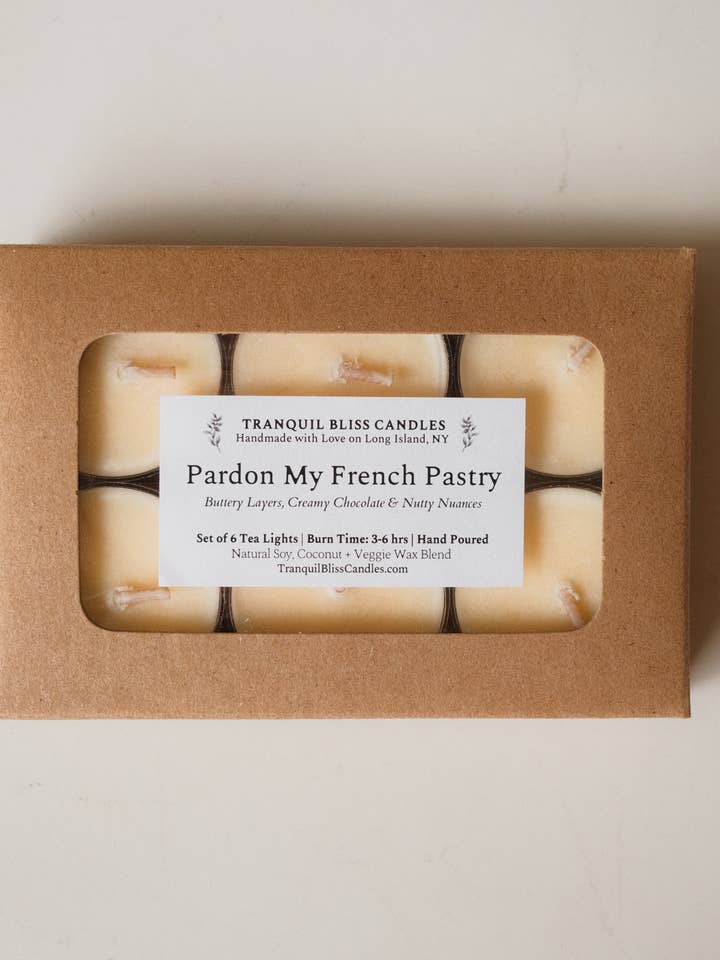 Pardon My French Pastry Fyrfadslys for engroshandel hos Tranquil Bliss Candles