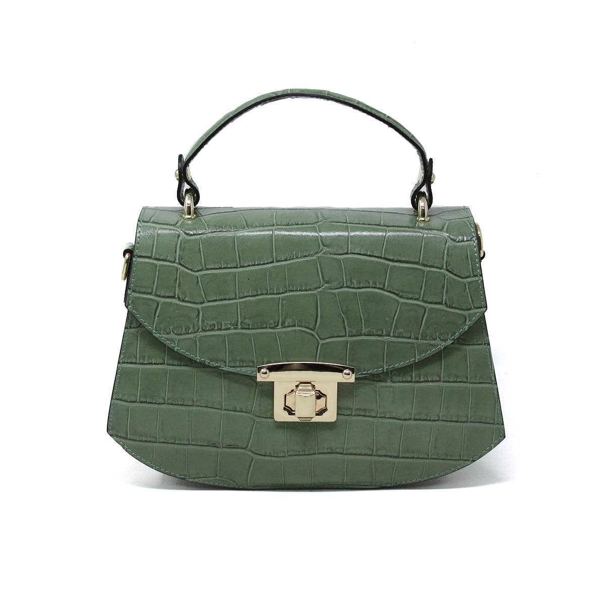 German Fuentes Handbags - Wholesale Top Handle Bag - Women's - GF1923 GENUINE ITALIAN LEATHER CROC EMBOSSED BAG1