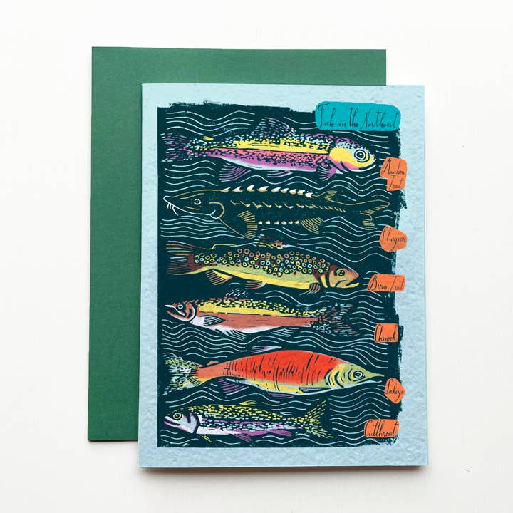 Loaded Hips Press - Vente Carte de vœux classique - Carte de vœux vierge Fish in the Pacific NW0
