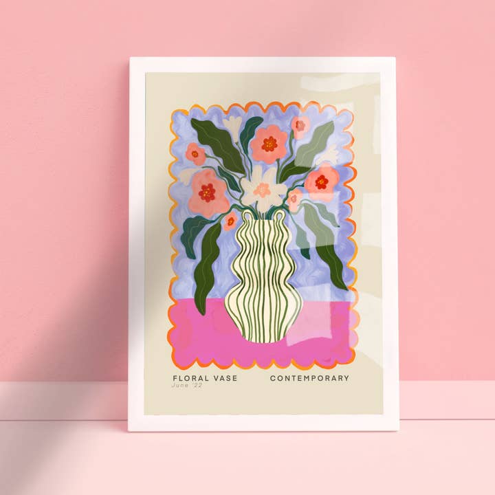 Kate Fox Design - Wholesale Art Print - Vase Art Print, Colourful Art Print, Hand Drawn Art, Quirky3