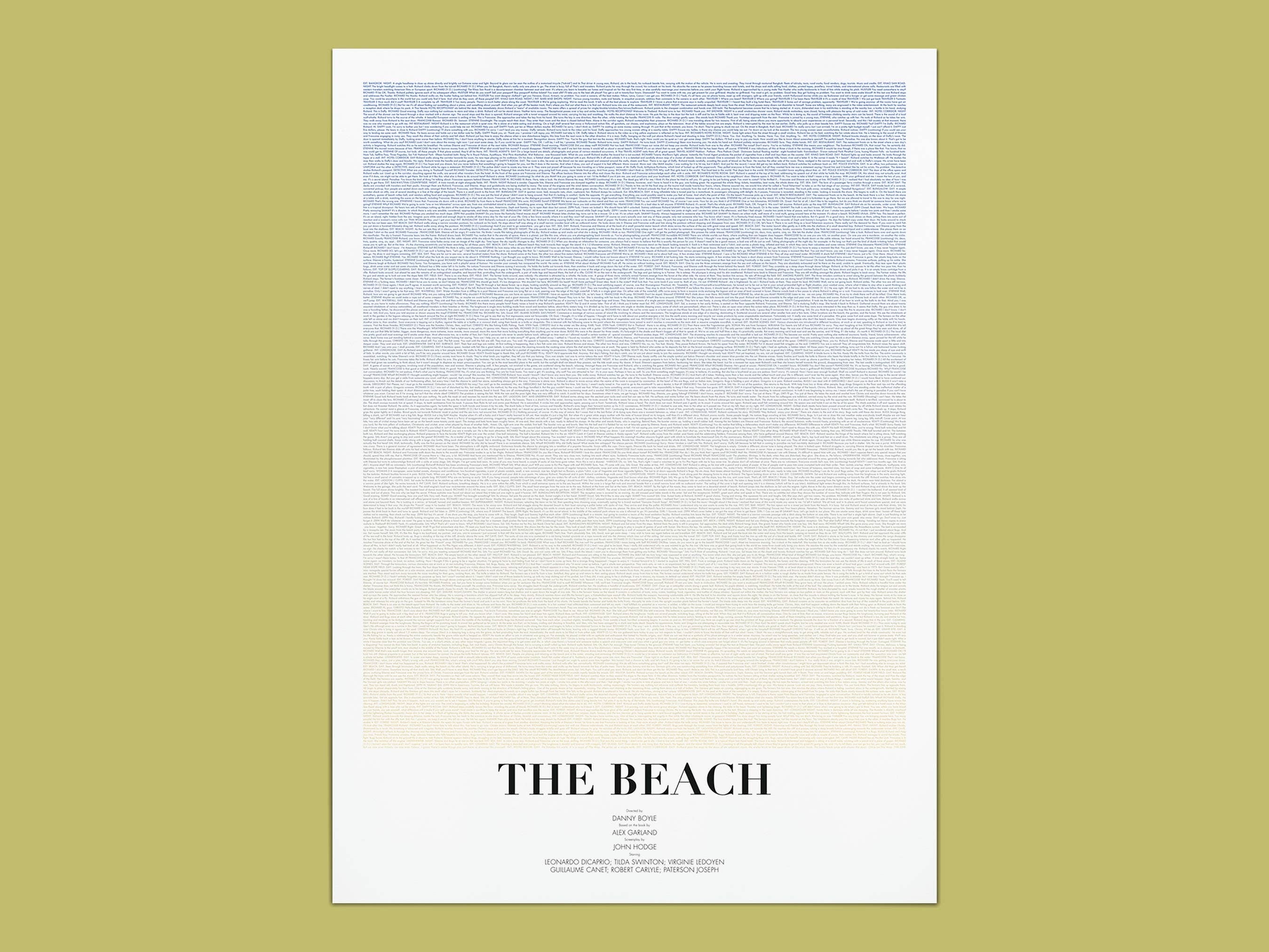 Fade Out Prints – Impressão artística por atacado – Pôster do Roteiro do Filme The Beach, Arte do Roteiro0