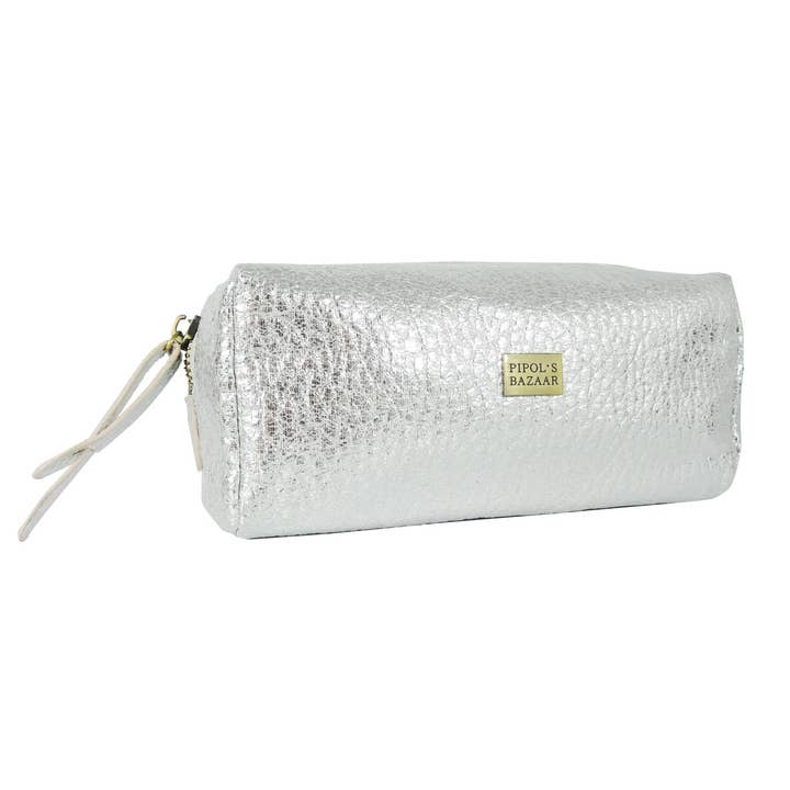 SAC À COSMÉTIQUES PRATIQUE ARGENTÉ pour la vente par PIPOL