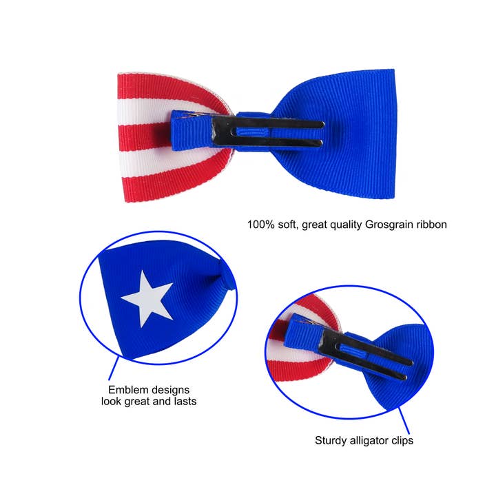 QXP Shop - Wholesale Hair Bow - Women's - Puerto Rico Flag Hair Bow
