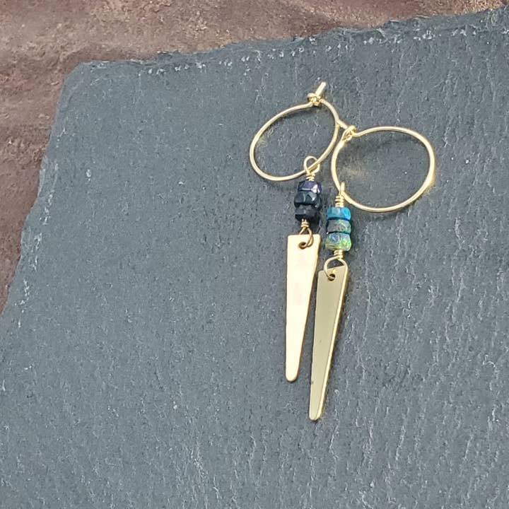 Sort Opal Rebel Øreringe for engroshandel hos Tela Bella Jewelry