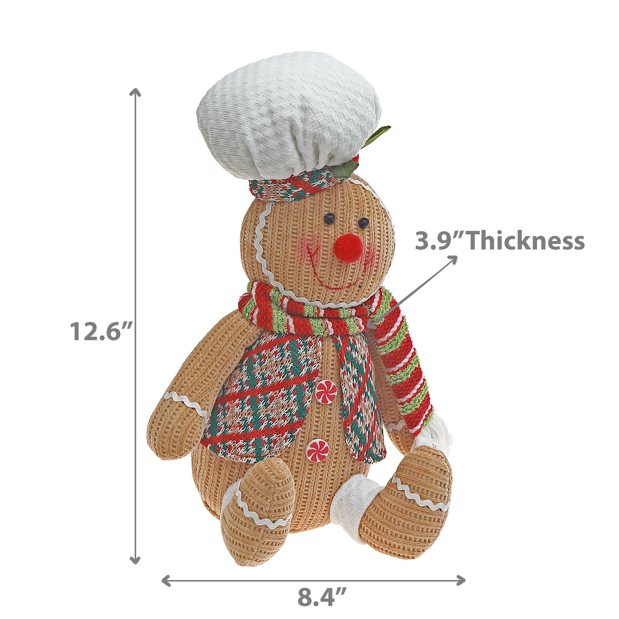 IH Casa Decor - Wholesale Christmas Decoration - GINGERBREAD BAKER BOY PLUSH SITTER2