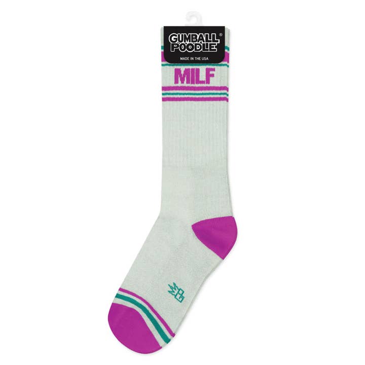 Gumball Poodle - Wholesale Socks - Unisex - MILF Gym Crew Socks