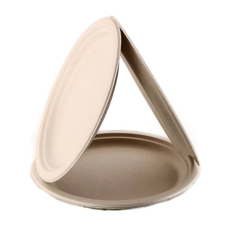 EcoQuality - Wholesale Disposable Plate - 6" Round Compostable Natural Sugarcane Plates