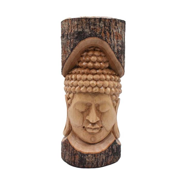 Buddha jempinis wood carving 30cm for wholesale by Shared Earth