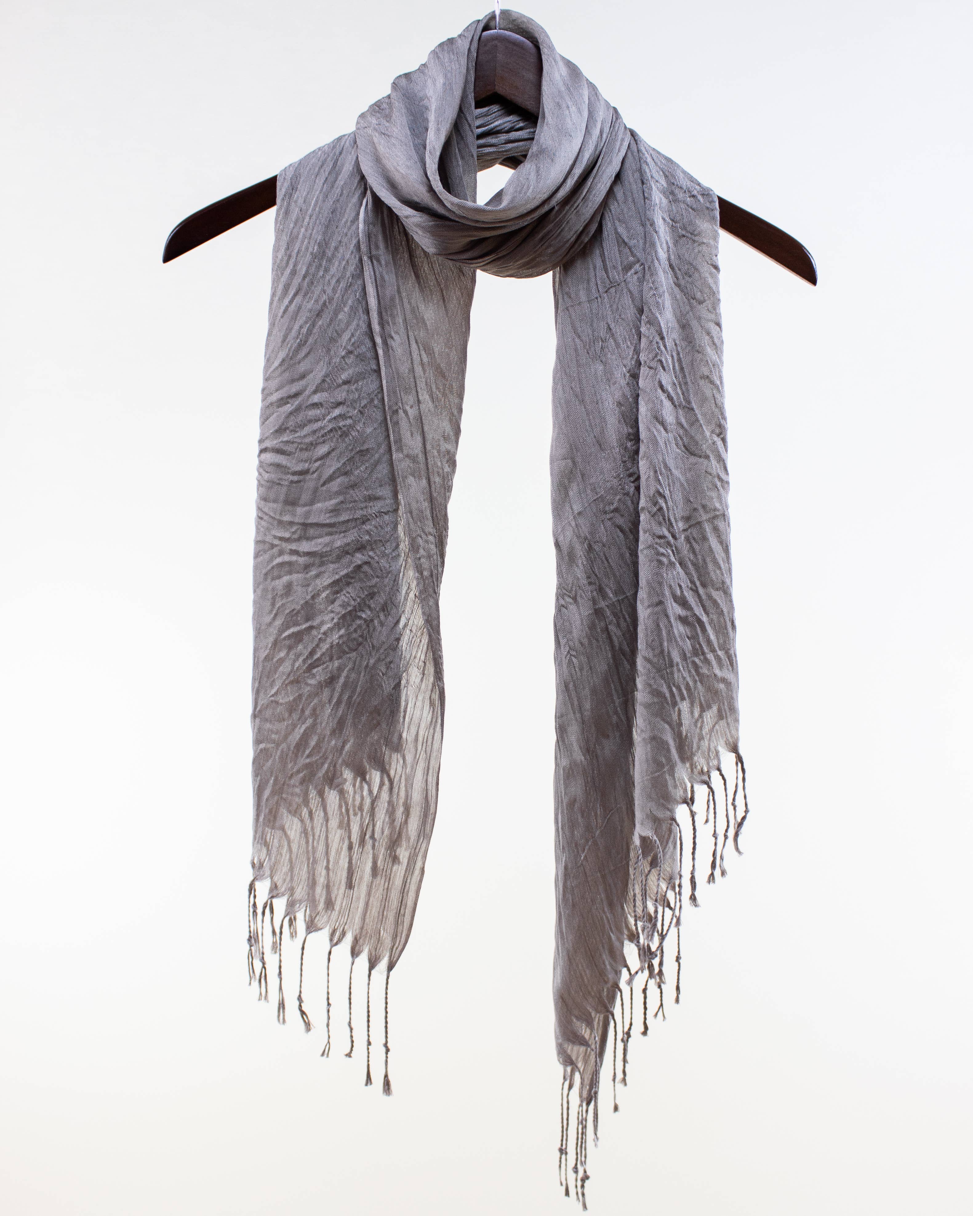 Original USA - Wholesale Scarf - Women's - Sheer Solid Scarf with Fringe8