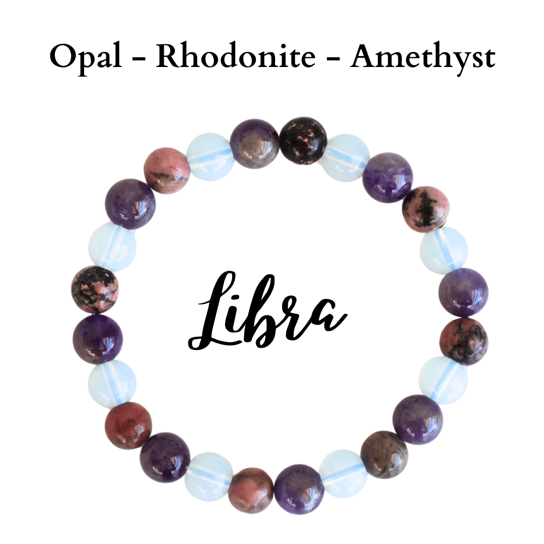 Soothing Crystals - Wholesale Beaded bracelet - Crystal Zodiac Bracelet | Libra | Healing Gemstone Bracelets0