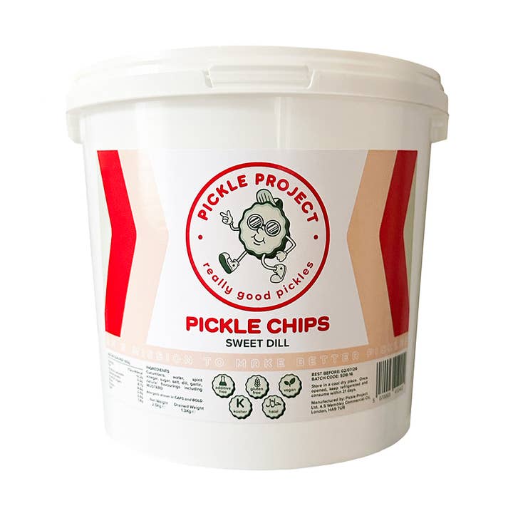 Sweet Dill Pickle Chips 2 x 2.5Kg Catering Pack for wholesale by Pickle Project