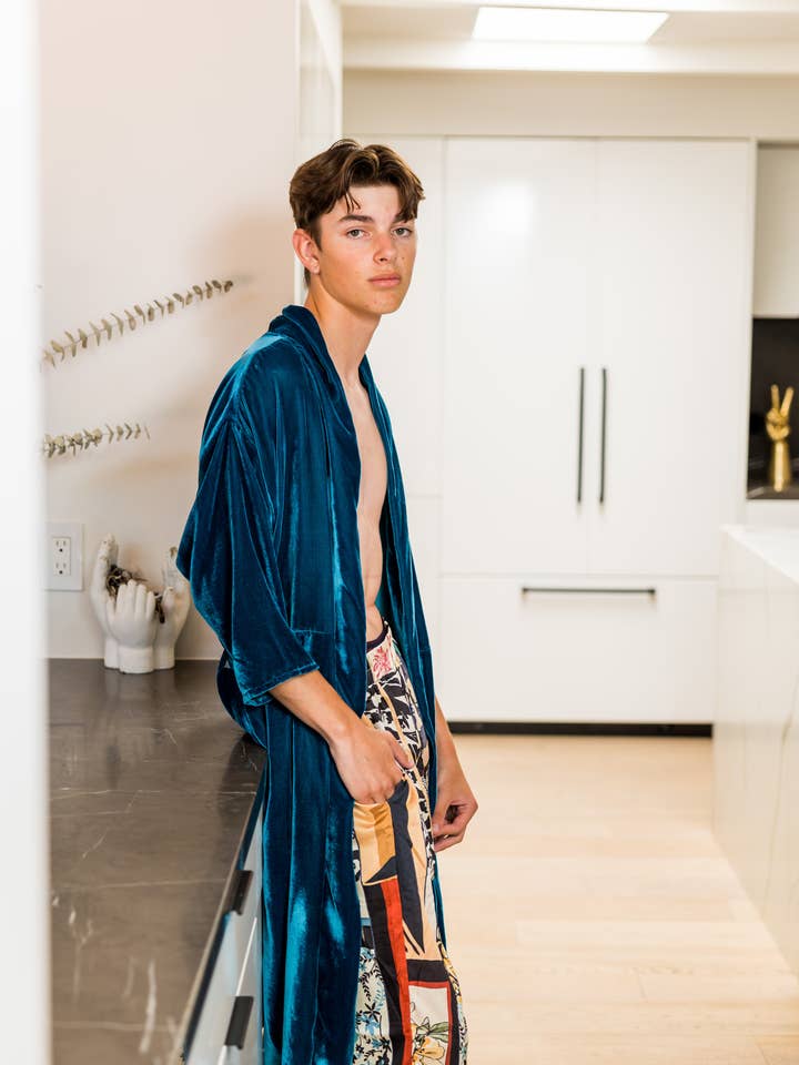 Jennafer Grace - Wholesale Kimono - Dames - Peacock zijden fluwelen Koi kimono7