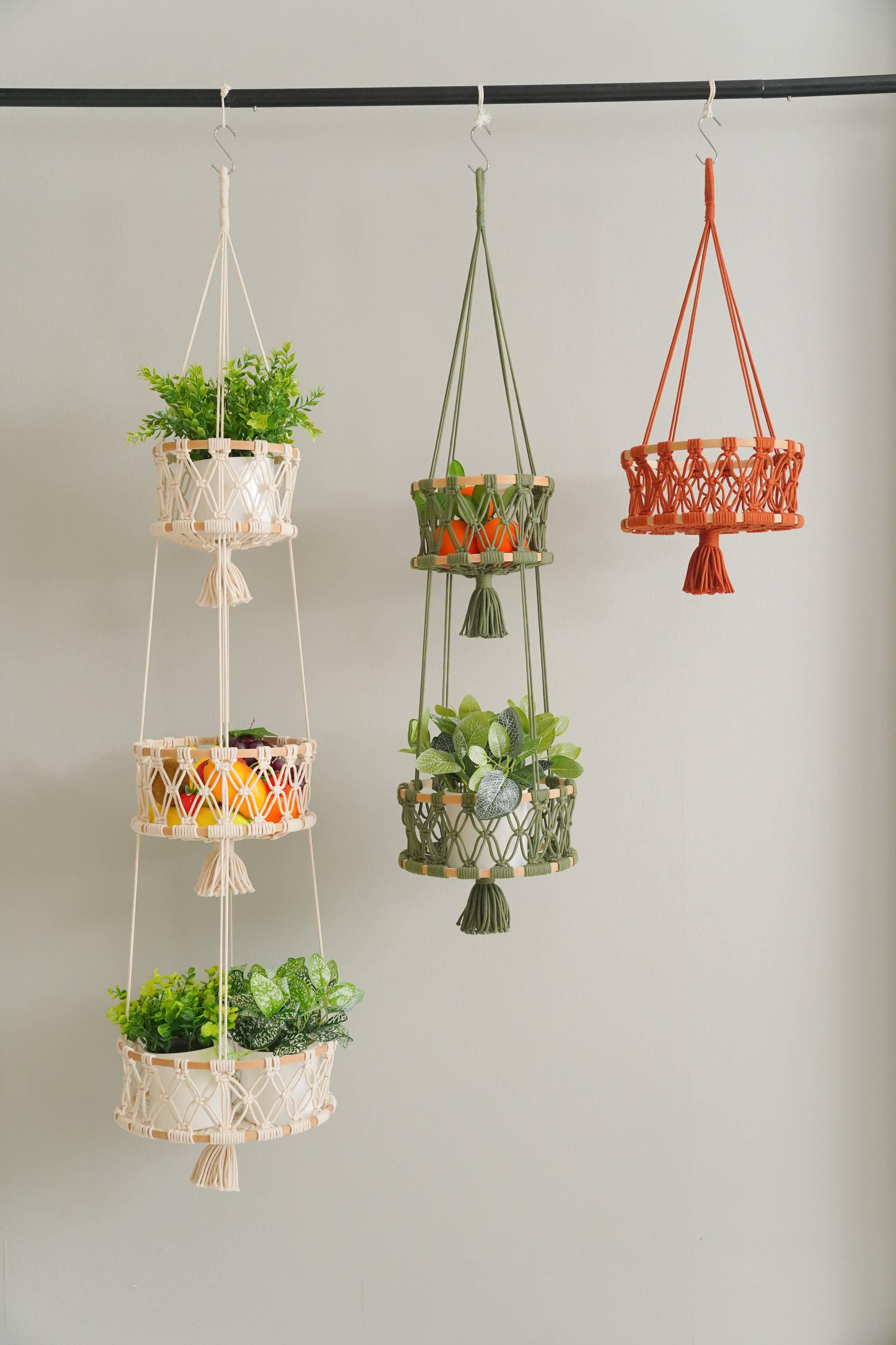 BeanDaikon - Vente Jardinière suspendue - Corbeille à fruits suspendue H9613