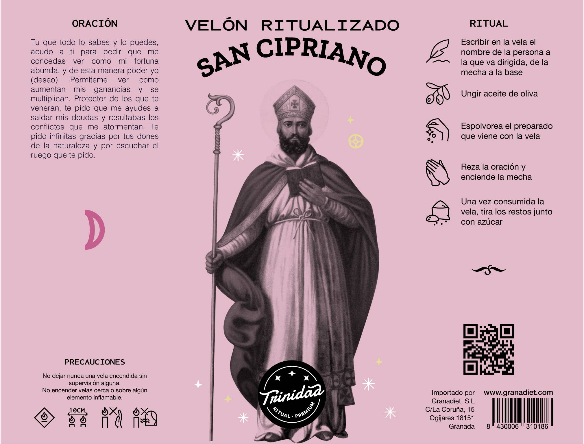 trinidad - Wholesale Candle Snuffer - Ritualized Candle San Cipriano1