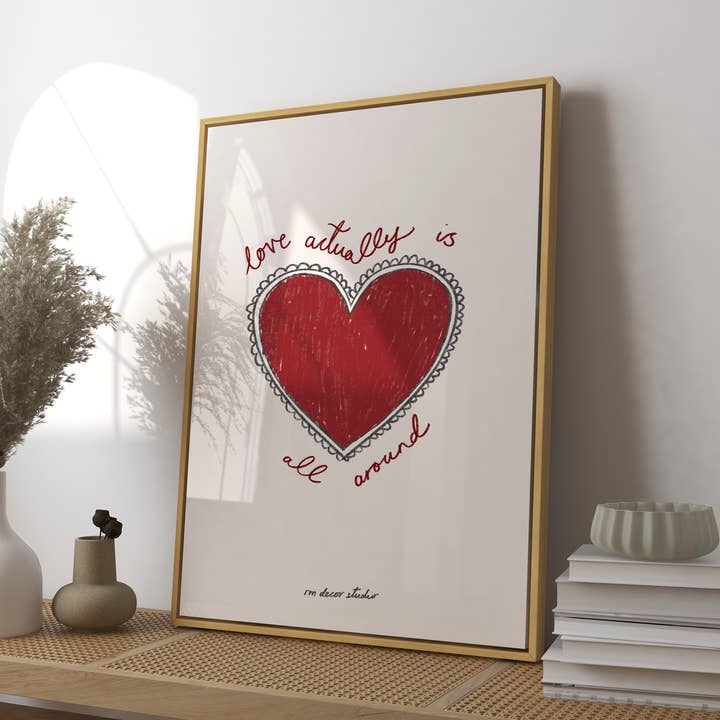 Love Actually Is All Around Heart Print for wholesale by RM Decor Studio
