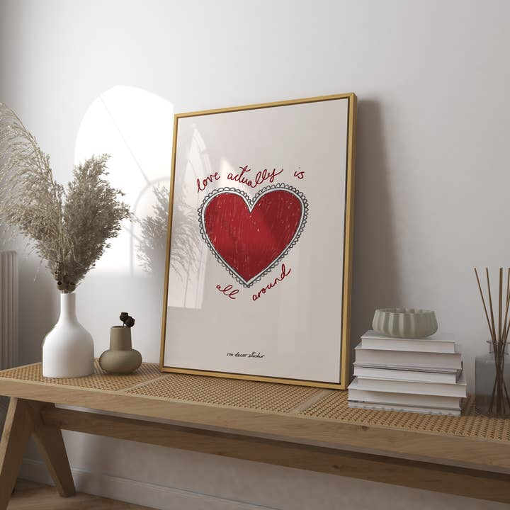 Love Actually Is All Around Heart Print for wholesale by RM Decor Studio